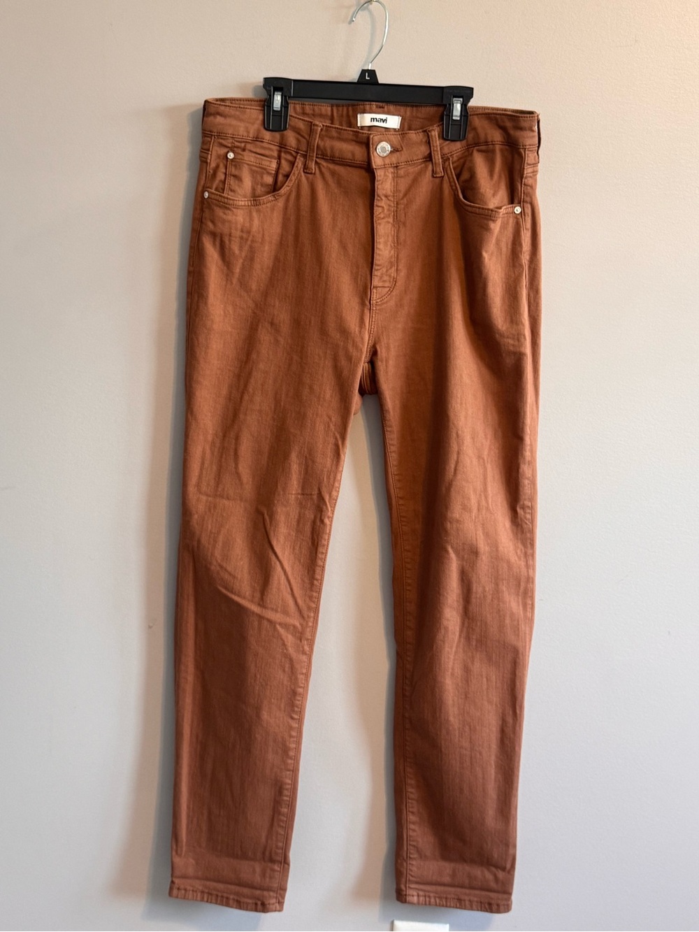 Mavi Kathleen High Rise Slim Boyfriend Jeans Rust Brown Womenโs 31/30